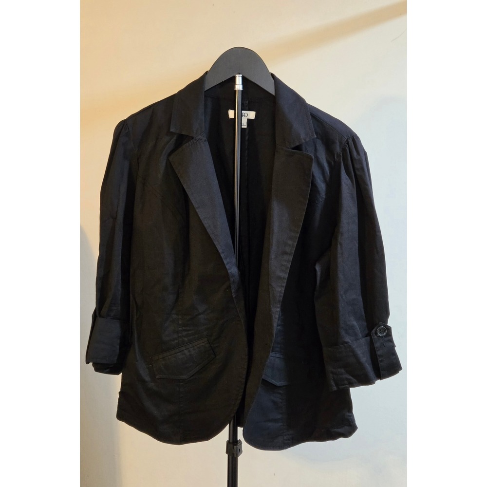 Cato Single Button Blazer Women's Size Large Black Spandex Blend